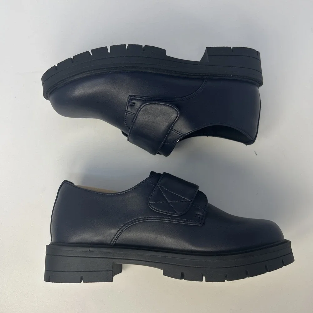Dream‎ Pairs Kids Dress Loafers Size 1 US Navy Blue Uniform Shoes with Strap